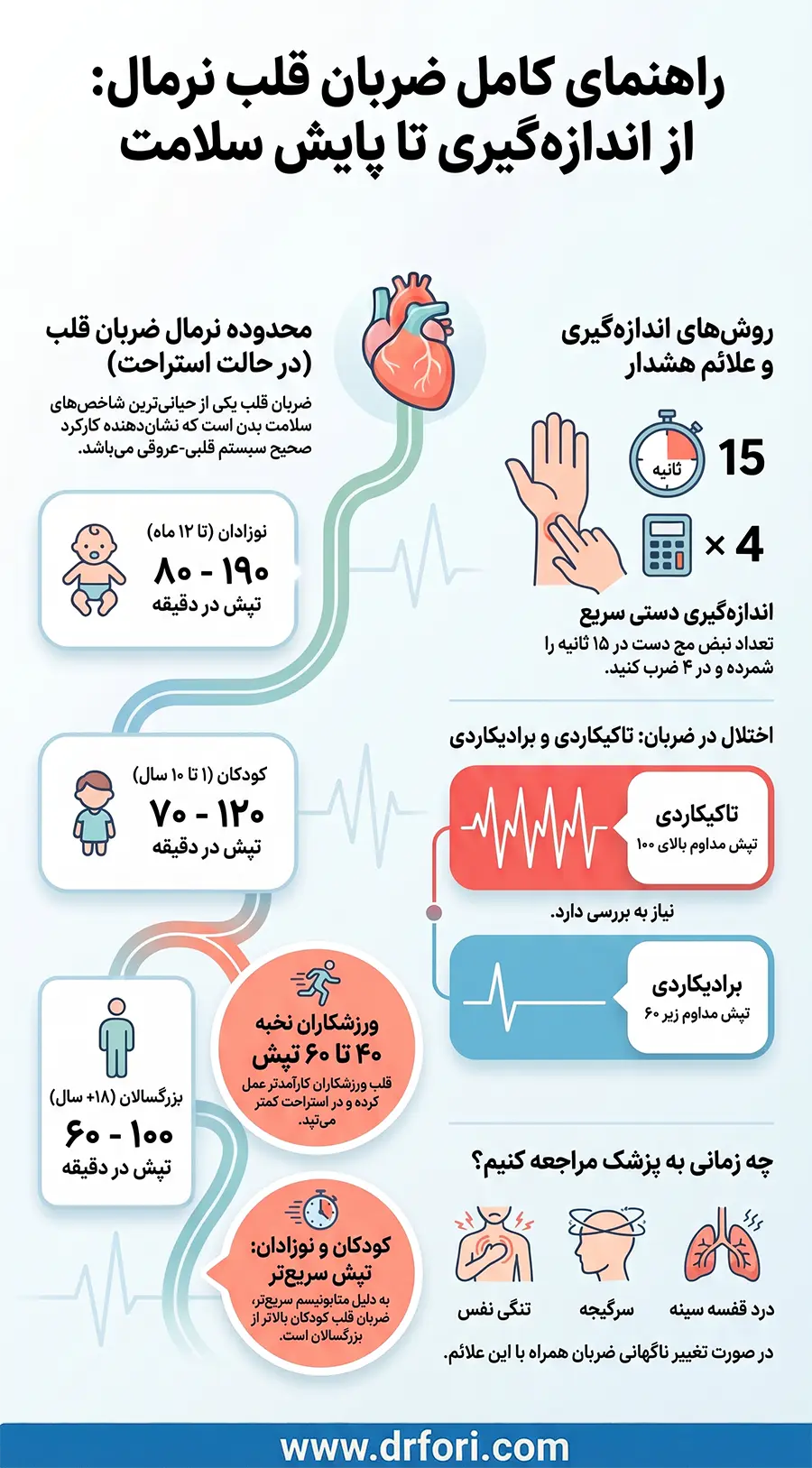 اینفوگرافی ضربان قلب نرمال
