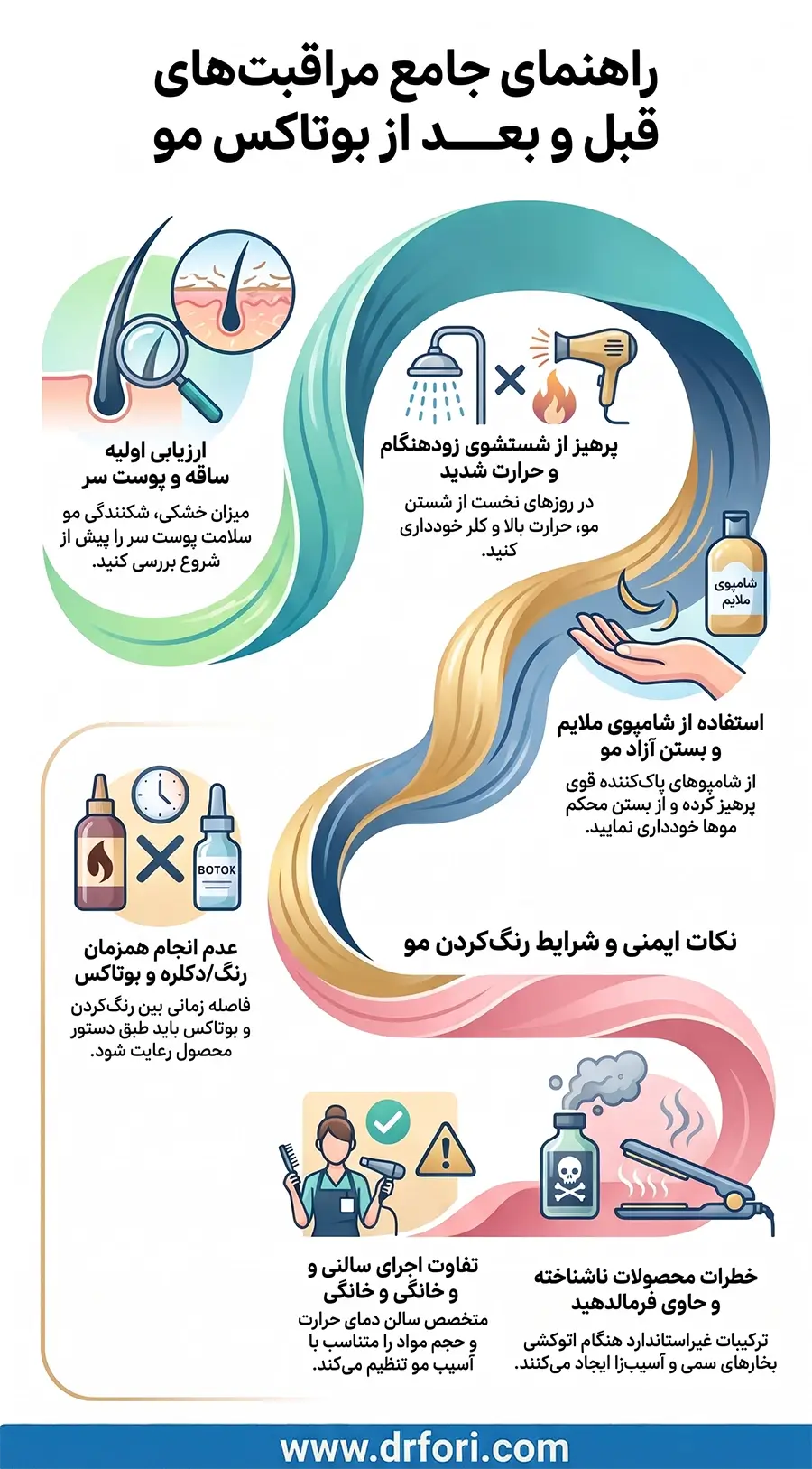 مراقبت های قبل و بعد از بوتاکس مو
